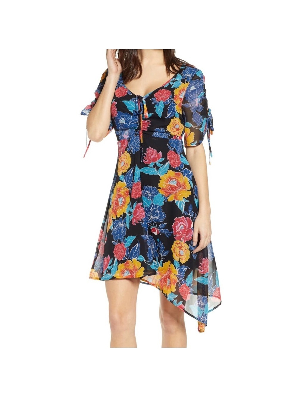 Leith floral knee length dress